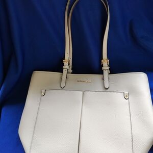 NWOT Michael Kors White Leather Tote Bag